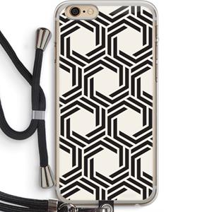 CaseCompany Geometrisch patroon: iPhone 6 PLUS / 6S PLUS Transparant Hoesje met koord