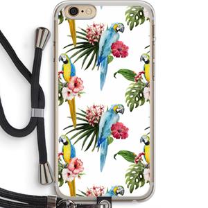 CaseCompany Kleurrijke papegaaien: iPhone 6 PLUS / 6S PLUS Transparant Hoesje met koord