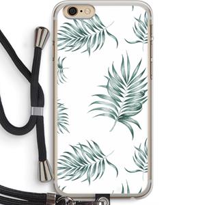 CaseCompany Simple leaves: iPhone 6 PLUS / 6S PLUS Transparant Hoesje met koord