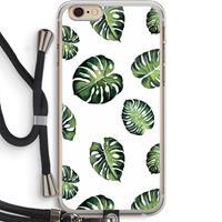 CaseCompany Tropische bladeren: iPhone 6 PLUS / 6S PLUS Transparant Hoesje met koord