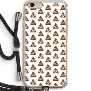 CaseCompany Poop emoji: iPhone 6 PLUS / 6S PLUS Transparant Hoesje met koord