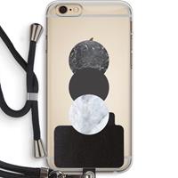 CaseCompany Marmeren cirkels: iPhone 6 PLUS / 6S PLUS Transparant Hoesje met koord