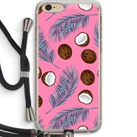 CaseCompany Kokosnoot roze: iPhone 6 PLUS / 6S PLUS Transparant Hoesje met koord