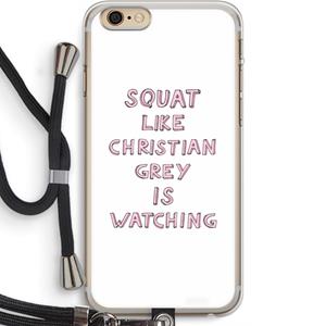 CaseCompany Christian Grey: iPhone 6 PLUS / 6S PLUS Transparant Hoesje met koord