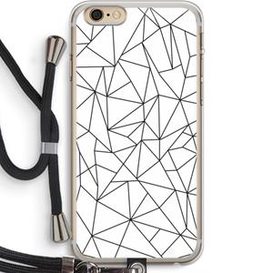 CaseCompany Geometrische lijnen zwart: iPhone 6 PLUS / 6S PLUS Transparant Hoesje met koord