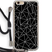 CaseCompany Geometrische lijnen wit: iPhone 6 PLUS / 6S PLUS Transparant Hoesje met koord