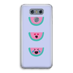 CaseCompany Smiley watermeloen: LG G6 Transparant Hoesje