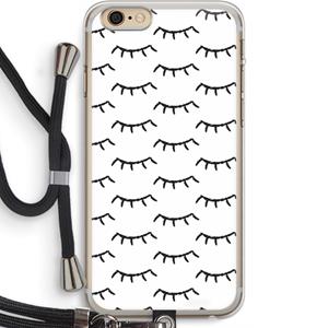 CaseCompany Wimpers: iPhone 6 PLUS / 6S PLUS Transparant Hoesje met koord
