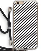 CaseCompany Strepen zwart-wit: iPhone 6 PLUS / 6S PLUS Transparant Hoesje met koord