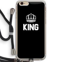 CaseCompany King zwart: iPhone 6 PLUS / 6S PLUS Transparant Hoesje met koord