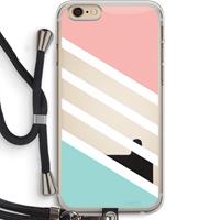 CaseCompany Strepen pastel: iPhone 6 PLUS / 6S PLUS Transparant Hoesje met koord
