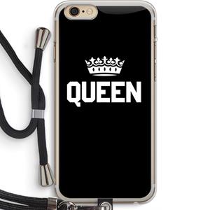 CaseCompany Queen zwart: iPhone 6 PLUS / 6S PLUS Transparant Hoesje met koord