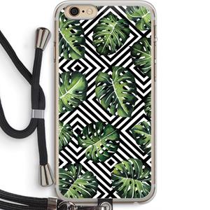 CaseCompany Geometrische jungle: iPhone 6 PLUS / 6S PLUS Transparant Hoesje met koord