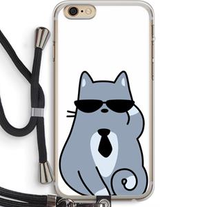 CaseCompany Cool cat: iPhone 6 PLUS / 6S PLUS Transparant Hoesje met koord