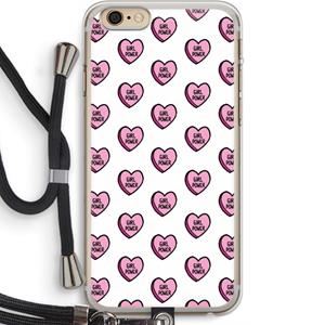 CaseCompany GIRL POWER: iPhone 6 PLUS / 6S PLUS Transparant Hoesje met koord