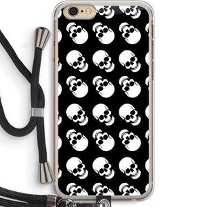 CaseCompany Musketon Skulls: iPhone 6 PLUS / 6S PLUS Transparant Hoesje met koord