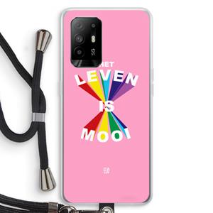 CaseCompany Het Leven Is Mooi: Oppo A95 5G Transparant Hoesje met koord