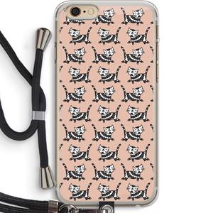CaseCompany Zwarte poes: iPhone 6 PLUS / 6S PLUS Transparant Hoesje met koord