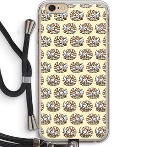 CaseCompany Slapende poes: iPhone 6 PLUS / 6S PLUS Transparant Hoesje met koord