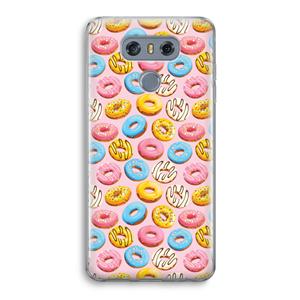 CaseCompany Pink donuts: LG G6 Transparant Hoesje