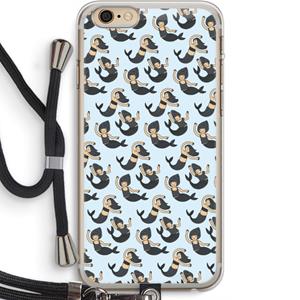 CaseCompany Zeemeermin: iPhone 6 PLUS / 6S PLUS Transparant Hoesje met koord