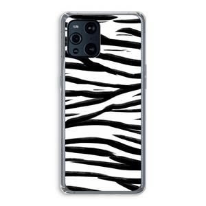 CaseCompany Zebra pattern: Oppo Find X3 Pro Transparant Hoesje