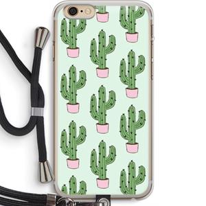 CaseCompany Cactus Lover: iPhone 6 PLUS / 6S PLUS Transparant Hoesje met koord