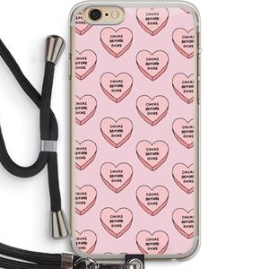 CaseCompany Chicks before dicks: iPhone 6 PLUS / 6S PLUS Transparant Hoesje met koord