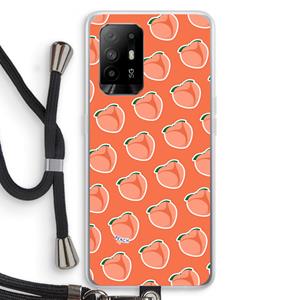 CaseCompany Just peachy: Oppo A95 5G Transparant Hoesje met koord