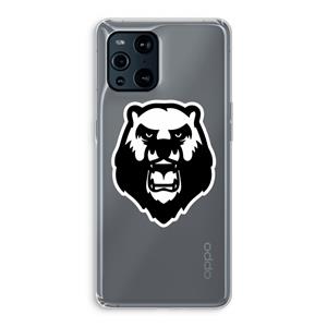 CaseCompany Angry Bear (white): Oppo Find X3 Transparant Hoesje