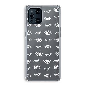 CaseCompany Eye pattern #3: Oppo Find X3 Transparant Hoesje