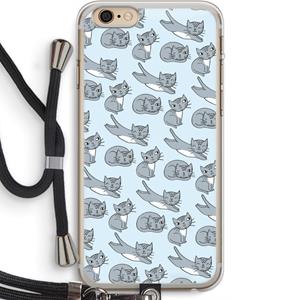 CaseCompany Poezen: iPhone 6 PLUS / 6S PLUS Transparant Hoesje met koord