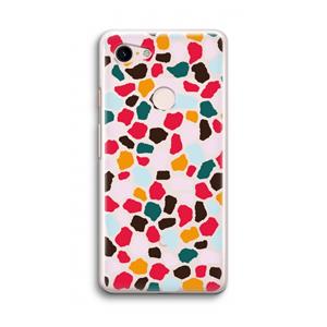 CaseCompany Colored Giraffe: Google Pixel 3 Transparant Hoesje