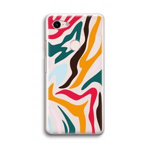 CaseCompany Colored Zebra: Google Pixel 3 Transparant Hoesje