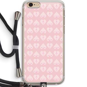 CaseCompany Ass 'n Titties: iPhone 6 PLUS / 6S PLUS Transparant Hoesje met koord