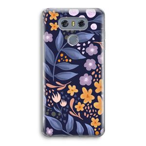 CaseCompany Flowers with blue leaves: LG G6 Transparant Hoesje