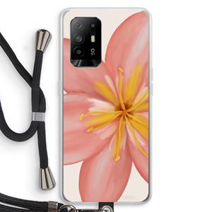 CaseCompany Pink Ellila Flower: Oppo A95 5G Transparant Hoesje met koord