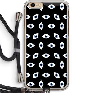 CaseCompany Eyes pattern: iPhone 6 PLUS / 6S PLUS Transparant Hoesje met koord