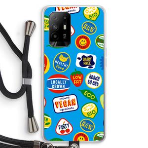 CaseCompany Fruitsticker: Oppo A95 5G Transparant Hoesje met koord