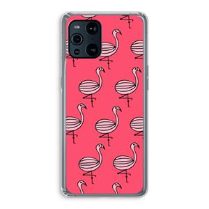 CaseCompany Flamingo: Oppo Find X3 Transparant Hoesje