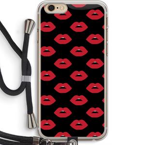 CaseCompany Lips: iPhone 6 PLUS / 6S PLUS Transparant Hoesje met koord