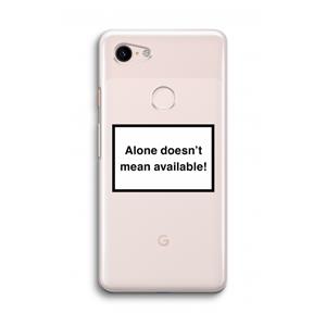 CaseCompany Alone: Google Pixel 3 Transparant Hoesje