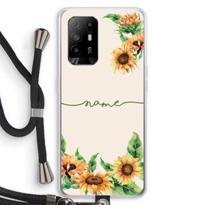 CaseCompany Zonnebloemen: Oppo A95 5G Transparant Hoesje met koord