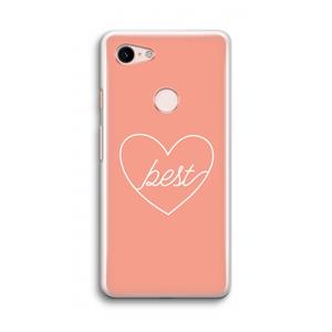 CaseCompany Best heart: Google Pixel 3 Transparant Hoesje