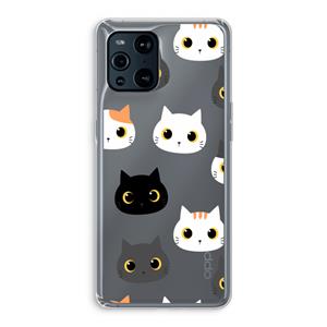 CaseCompany Katten: Oppo Find X3 Pro Transparant Hoesje