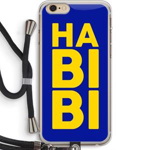 CaseCompany Habibi Blue: iPhone 6 PLUS / 6S PLUS Transparant Hoesje met koord