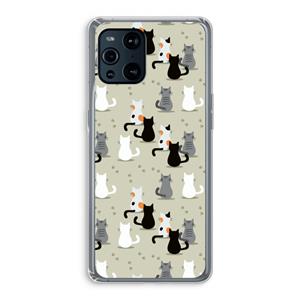 CaseCompany Katten: Oppo Find X3 Pro Transparant Hoesje