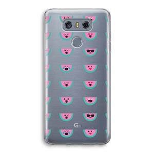CaseCompany Smiley watermeloenprint: LG G6 Transparant Hoesje