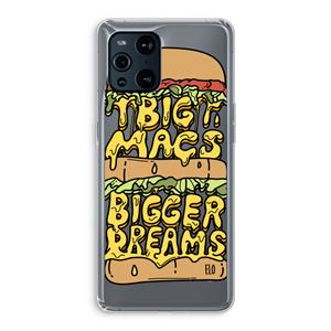 CaseCompany Big Macs Bigger Dreams: Oppo Find X3 Transparant Hoesje