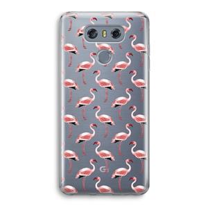 CaseCompany Flamingoprint groen: LG G6 Transparant Hoesje